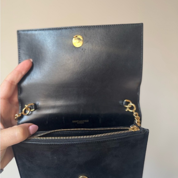 Authentic Special Edition Yves Saint Laurent Suede Shoulder Bag W/ Gold Hardware - Picture 7 of 7